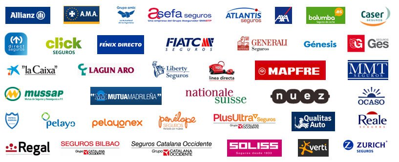 Logos de las aseguradoras con las que trabajamos